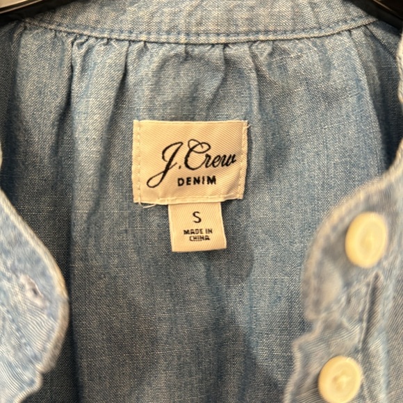 J Crew Puff-sleeve chambray top - Picture 2 of 5